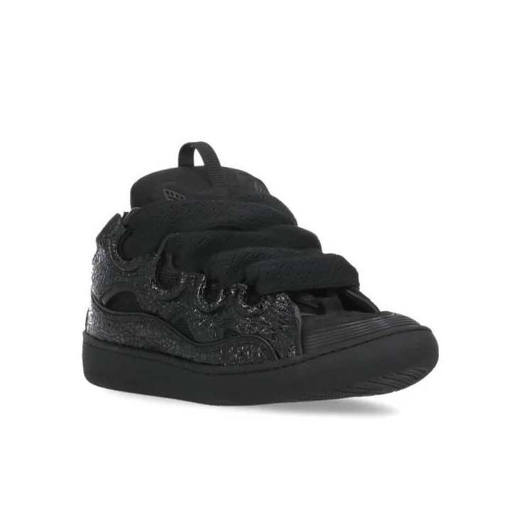 Black low top leather sneakers online