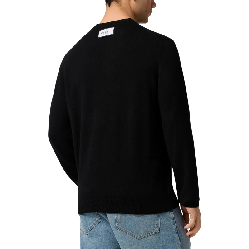 Philipp Plein  Cashmere Roundneck Pullover Jacquard Hexagon schwarz(Image 2)