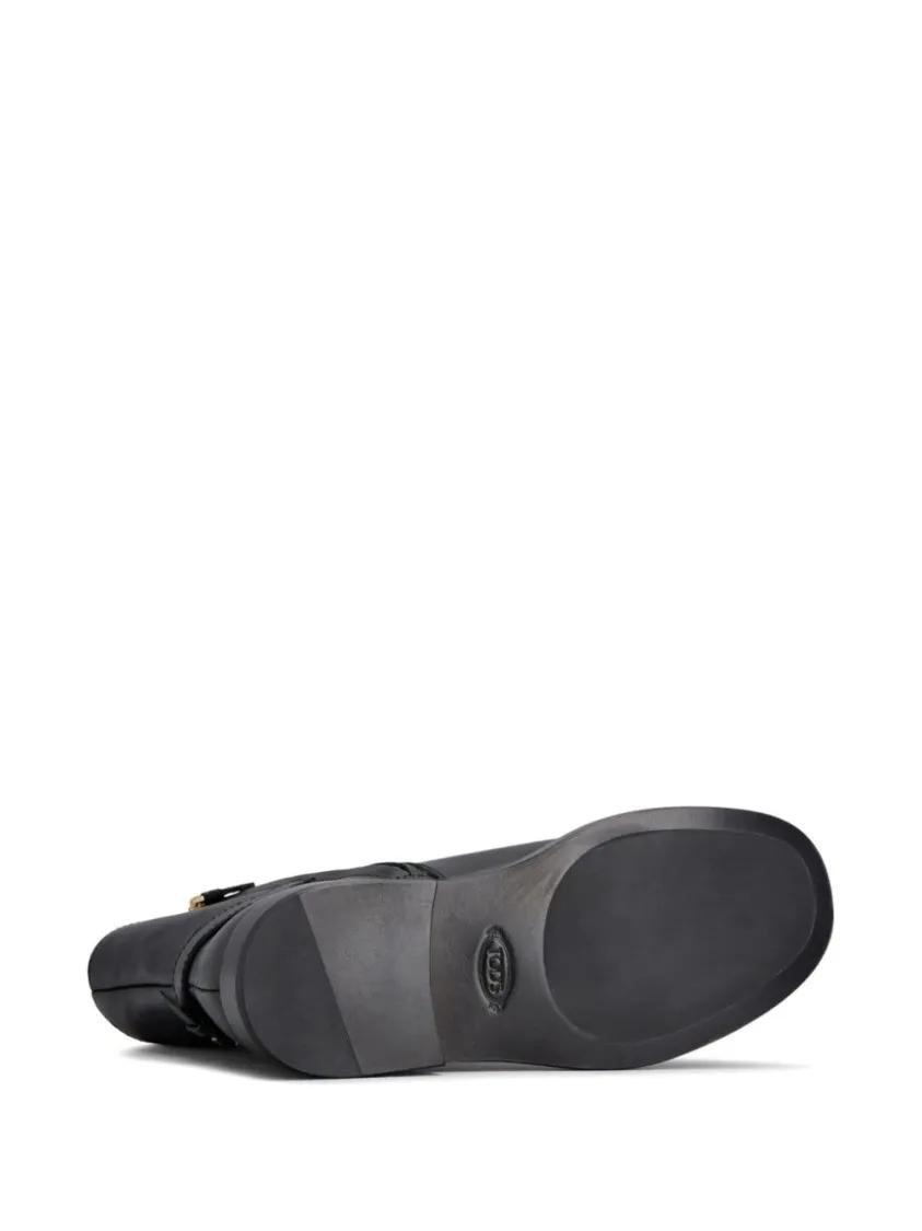 Thumbnail - Tod's Stiefel - Minimalist Black Ankle Boots With Gold Accent - Gr. 41 (EU) - in Schwarz - für Damen