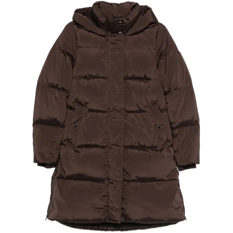 Woolrich Daunenjacke Kelly Jacket Long Soil Brown braun