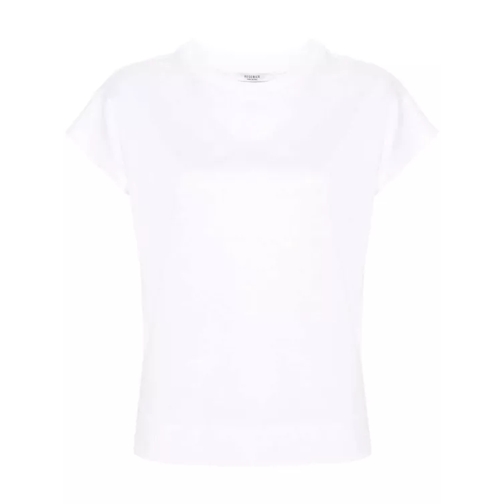 Peserico Cap-Sleeves Cotton T-Shirt White 