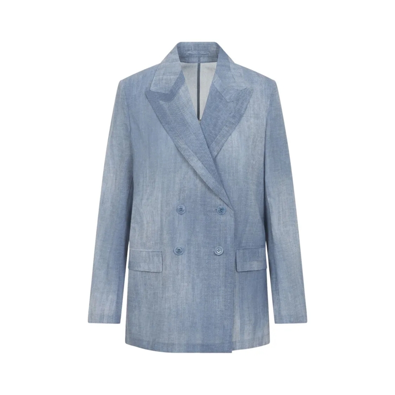 Ermanno Scervino Blazer Double-Breasted Blazer With Wide Lapels And Textur Grey