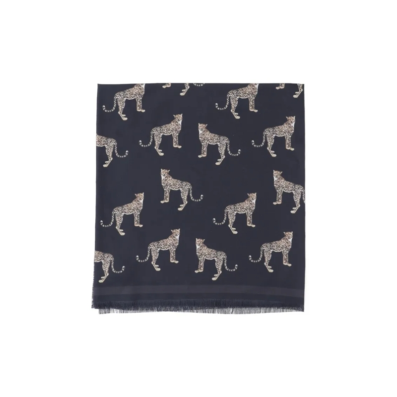 NILI LOTAN Écharpe légère "Ghepardo" Scarf – Black Black