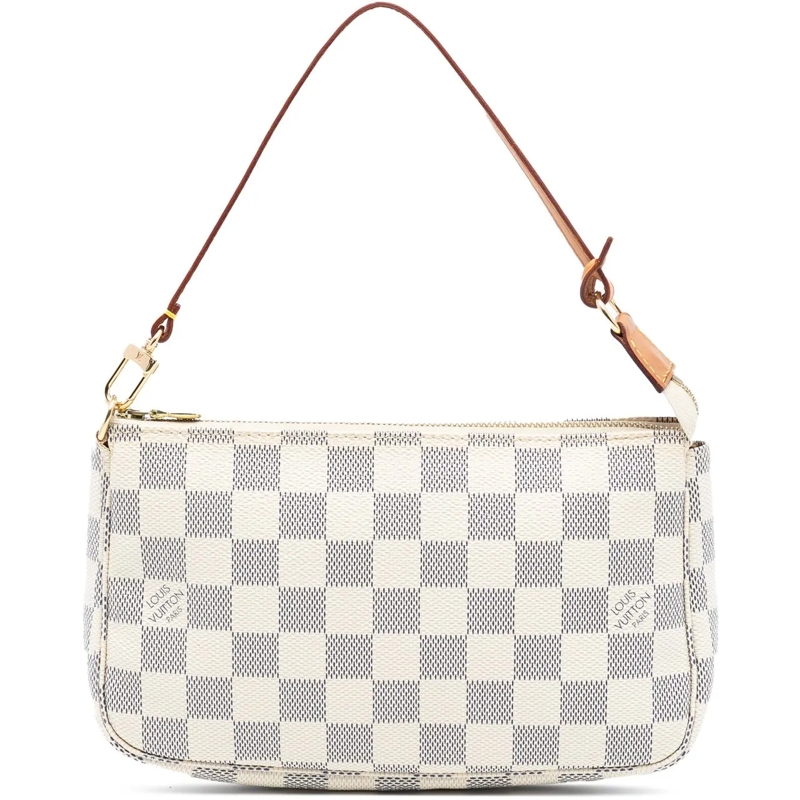 Louis Vuitton Schultertasche Damier Azur Pochette Accessoires weiß