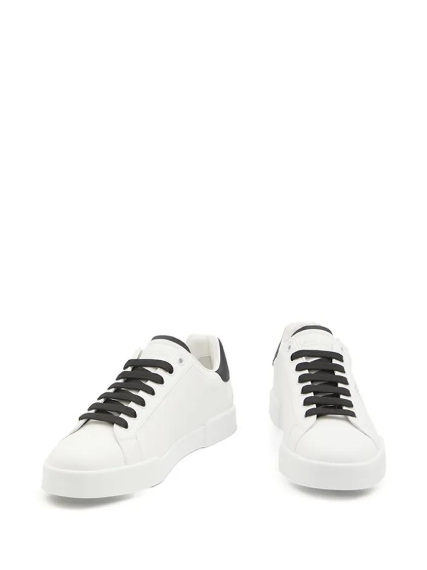 Thumbnail - Dolce&Gabbana Low-Top Sneaker - Perforated Leather Sneakers With Logo Accents And - Gr. 45 (EU) - in Weiß - für Damen