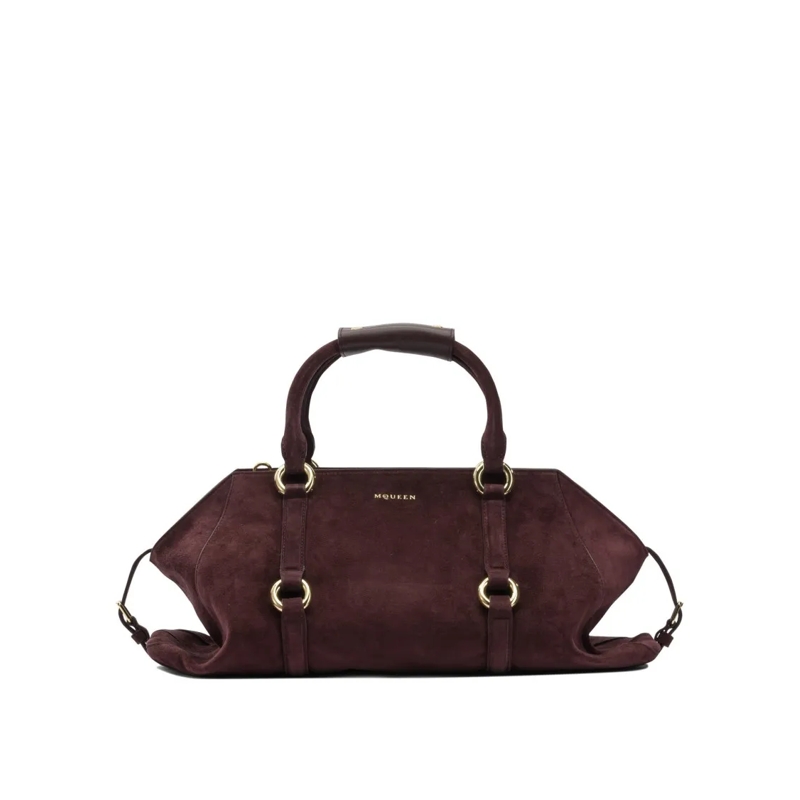 Alexander McQueen Tote Bordeaux Calfskin Handbag Black