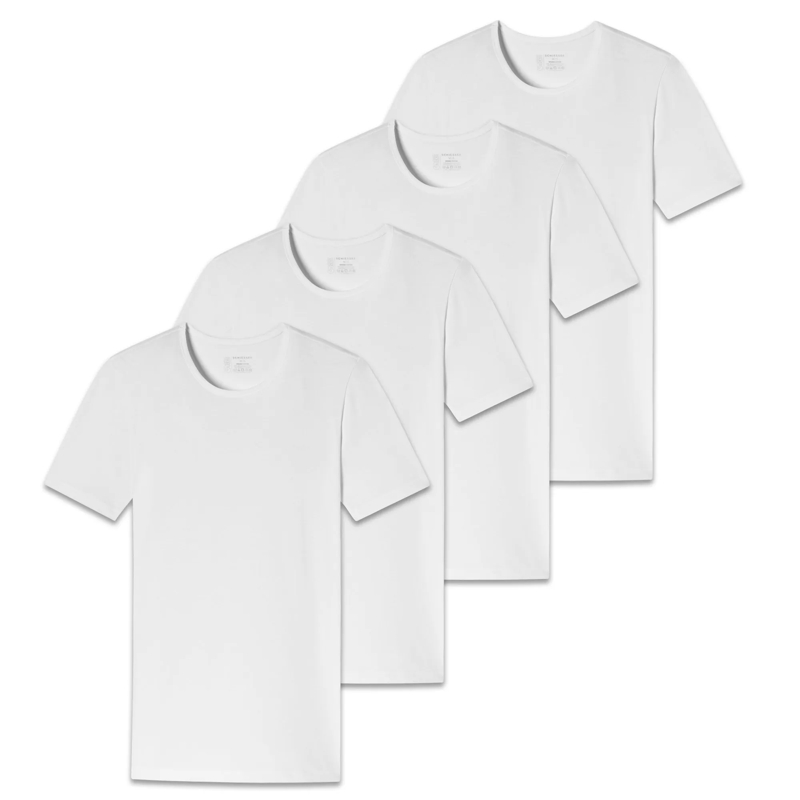 SCHIESSER Hemd 2PACK T-shirt 4er Pack weiss