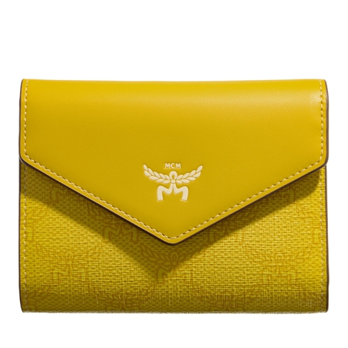 MCM Himmel Lts Small Wallet Small Y9 Lemon Gold Tri-Fold Portemonnee