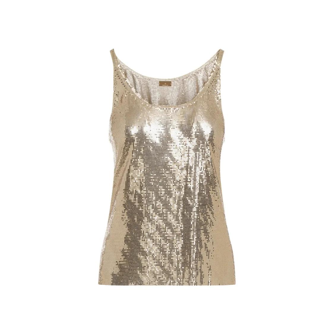 Paco Rabanne - Print Mesh Tank Top - Größe 36 - goldfarben