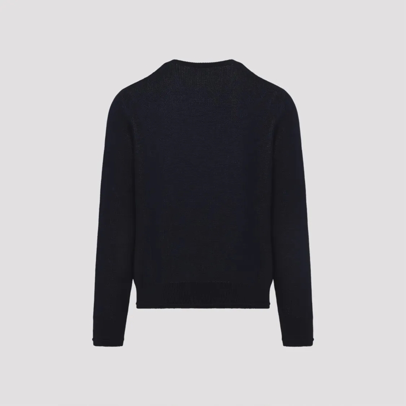 Givenchy Trui Knitted Sweater With Embossed Detail Blue
