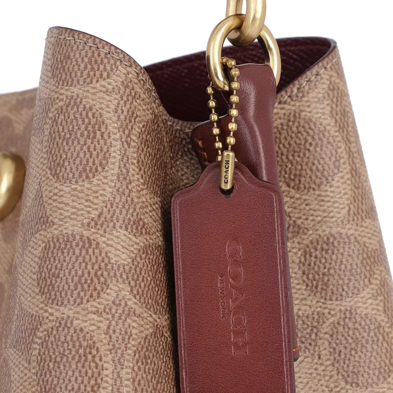 Coach Bucket Bag Coated Canvas Signature Willow Bucket Bag 21 Tan Rust(Image 5)