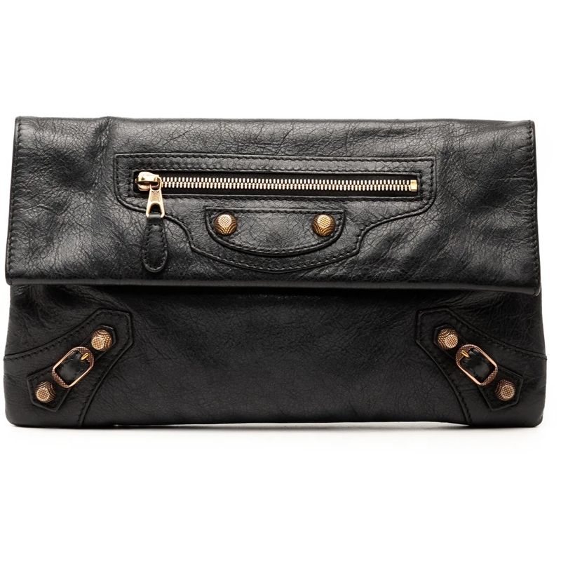 Balenciaga Clutch Lambskin Motocross Giant 12 Envelope Clutch schwarz