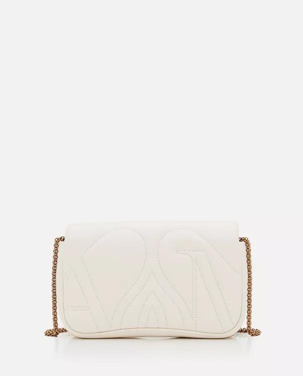 alexander mcqueen Shoppers Mini Seal Leather Shoulder Bag in wit