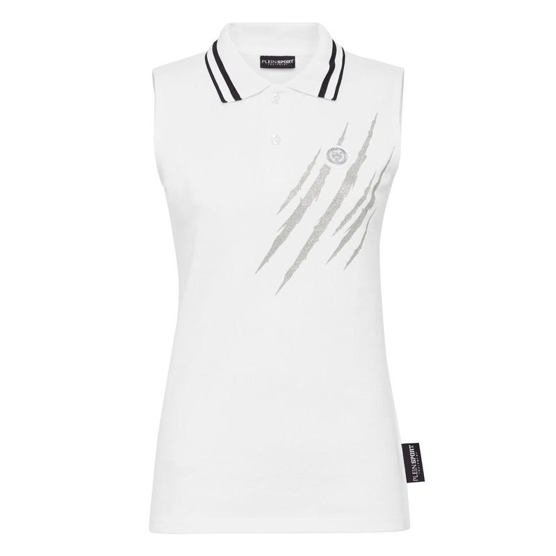 Plein Sport Top Poloshirt Scratch weiss