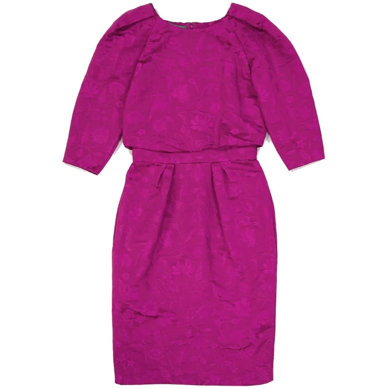 Alberta Ferretti Midikleid Intricately Embroidered Knee Length Dress Pink