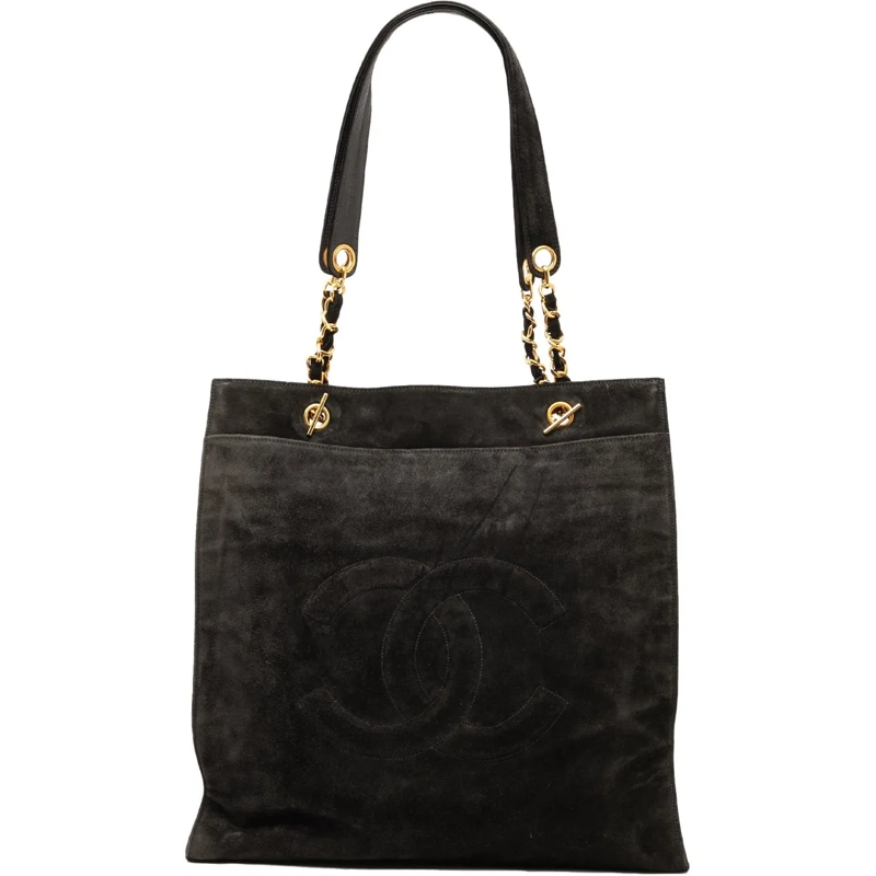 Chanel Shopper CC Suede Tote schwarz