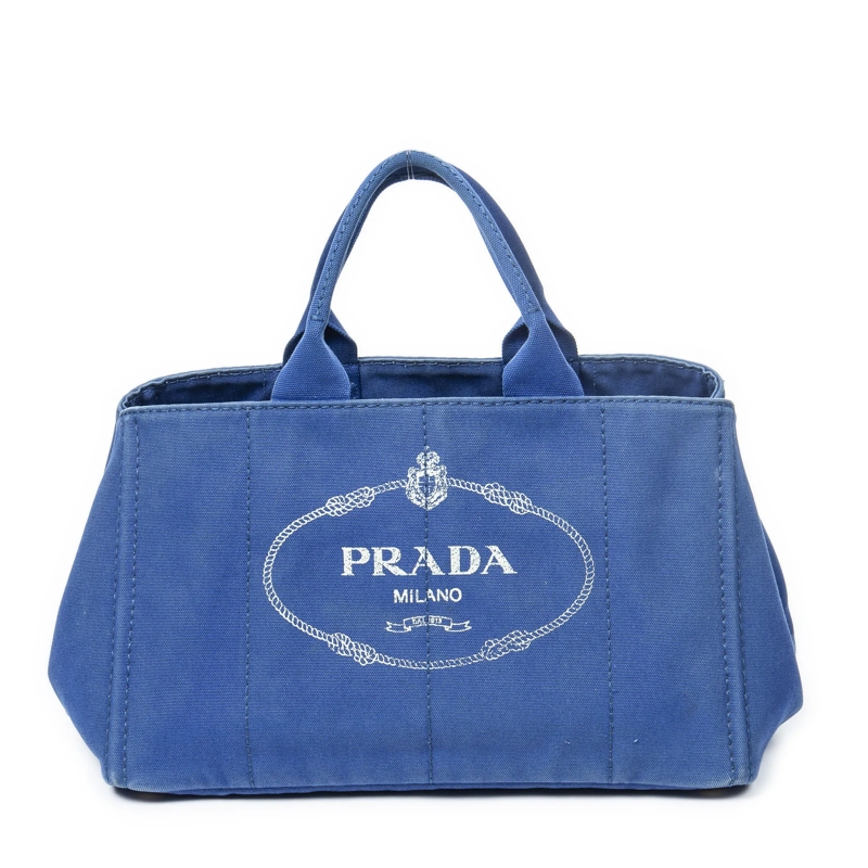 Prada Crossbody Bag Large Canapa Tote royalblau