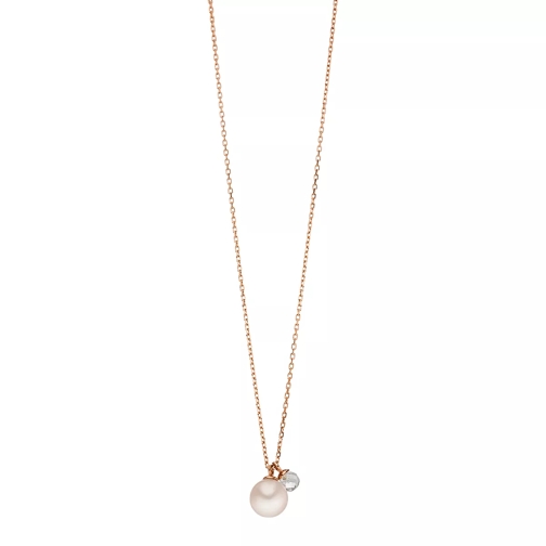 Leaf Necklace 2 Drops Silver Rose Gold-Plated Mittellange Halskette