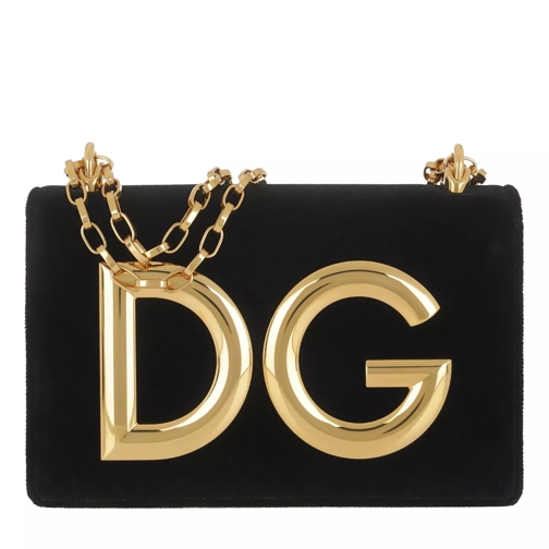 Dolce&Gabbana DG Girls Crossbody Bag Velvet Black Crossbody Bag