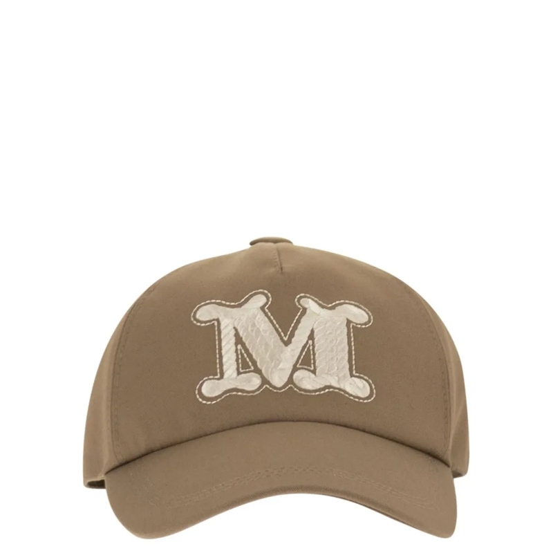 Max Mara Hoed Mxaribaldo - Water-Repellent Gabardine Baseball Ca Brown