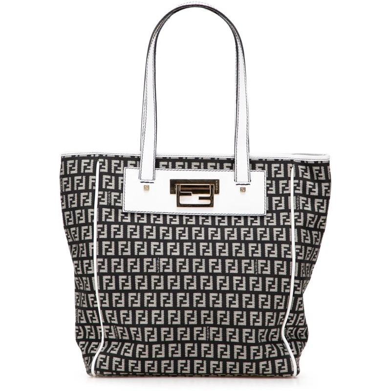 Fendi Shopper Zucchino Canvas Tote schwarz