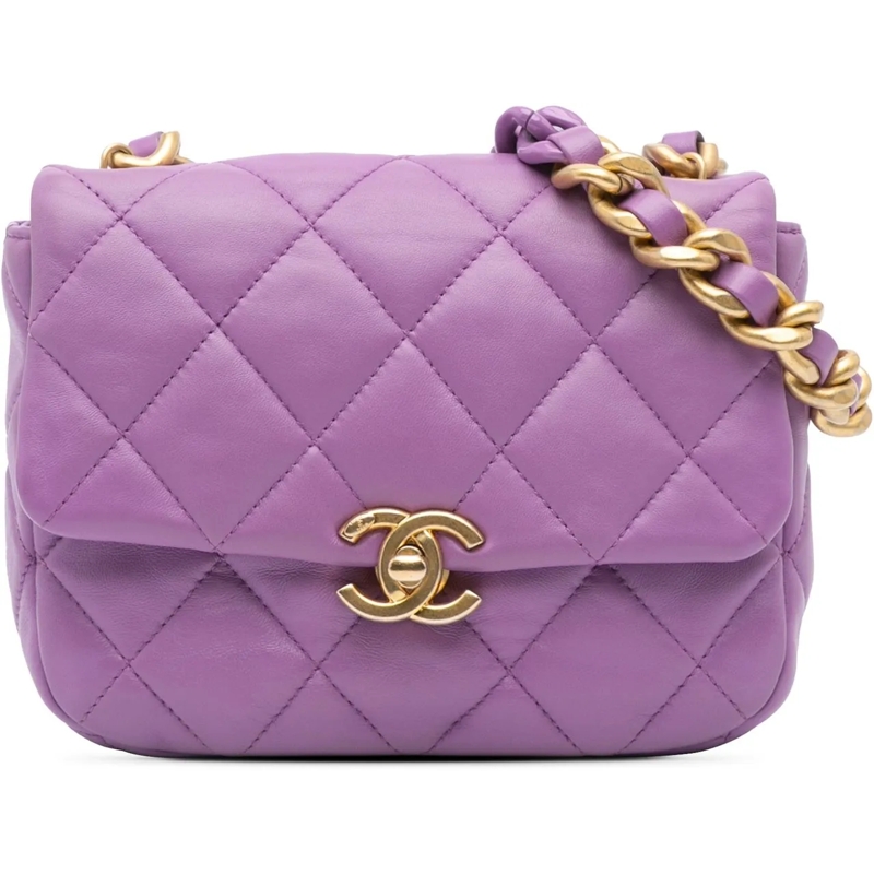 Chanel Sac à bandoulière Mini Quilted Lambskin Candy Chain Flap lila