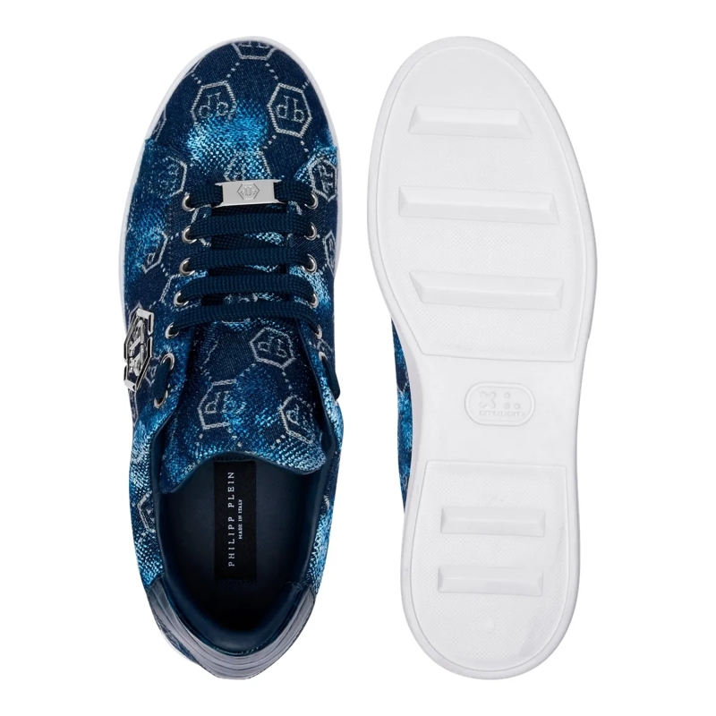 Philipp Plein Low-Top-Sneaker Entdecken Sie die Einzigartigkeit dieser Jacquard  dunkel-blau(Image 4)