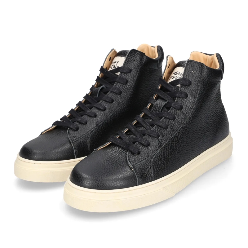 Henry Stevens Low-Top-Sneaker Der Travis High-Top Sneaker in Schwarz ist aus gep schwarz(Image 2)