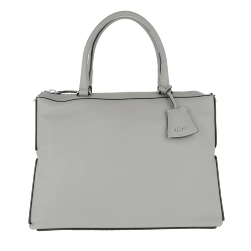 Abro Baltimora Leather Shoulder Bag Light Grey Rymlig shoppingväska