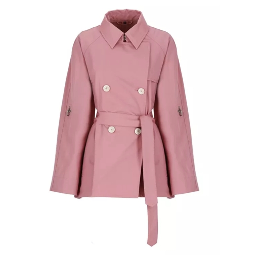 Fay Short Cotton Trench Coat Pink 