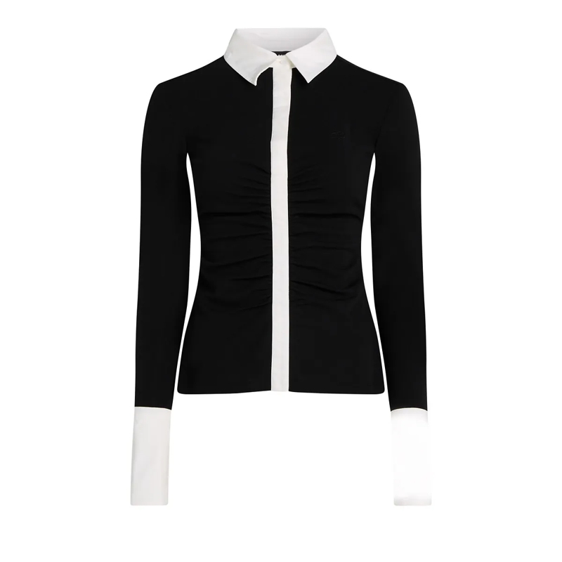 Karl Lagerfeld T-Shirt KARL ESSENTIAL LANGARM-POLOSHIRT schwarz