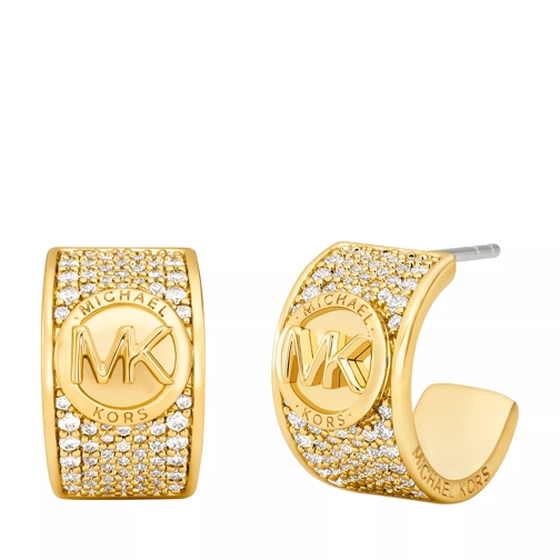 Michael Kors Creole 14K Gold-Plated Pavé Huggie Earrings Gold