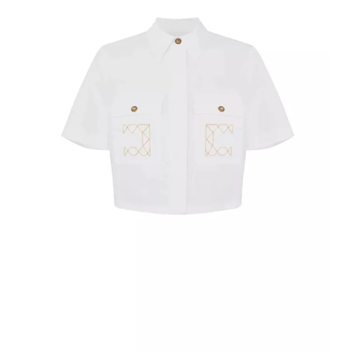 Elisabetta Franchi White Cropped Shirt With Logo White 