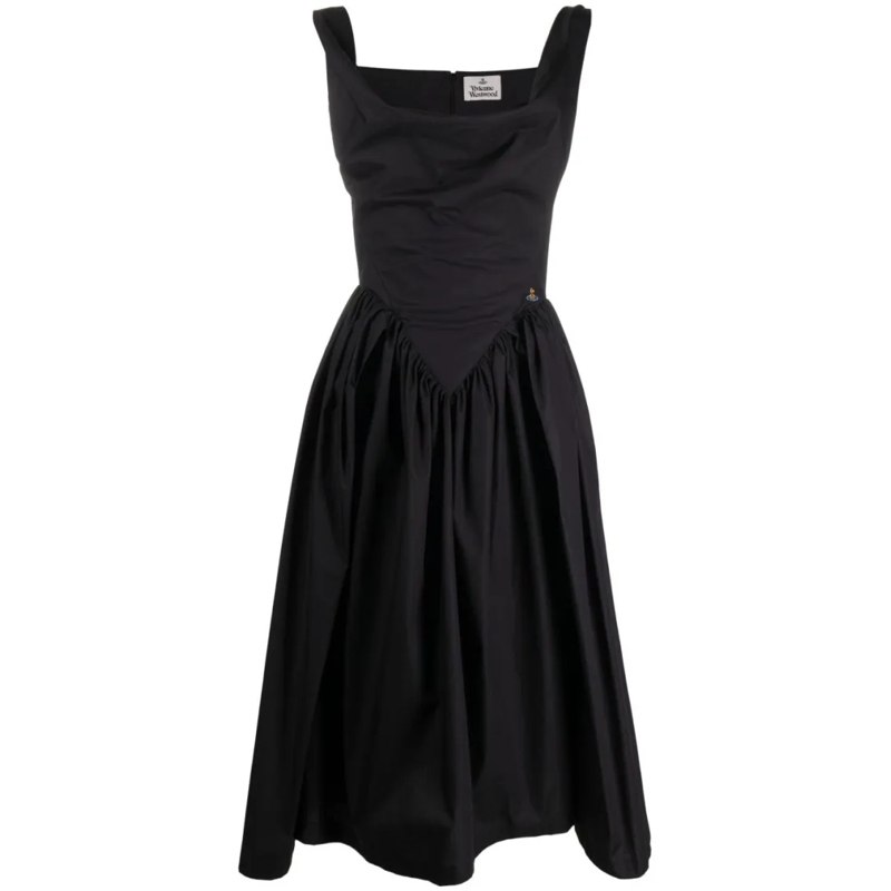 Vivienne Westwood Midikleid Corset-Style Black Cowl Neck Midi Dress Black