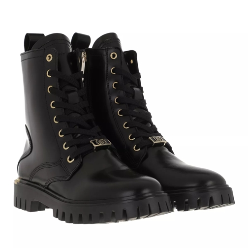 Tommy Hilfiger Polished Leather Lace Up Boot Black Ankle Boot