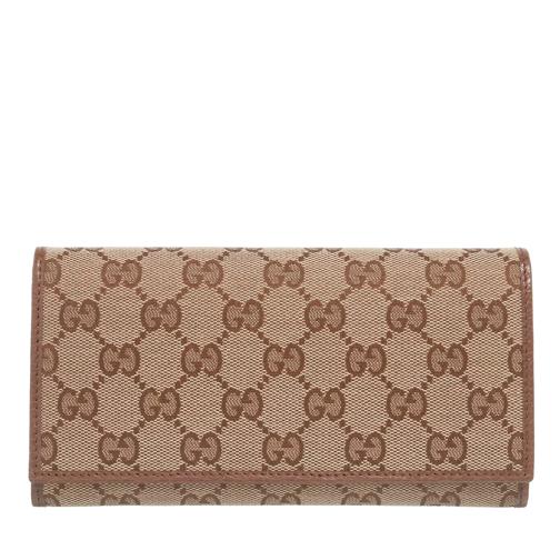 Gucci GG Supreme Flap Wallet Beige Portemonnaie mit Überschlag