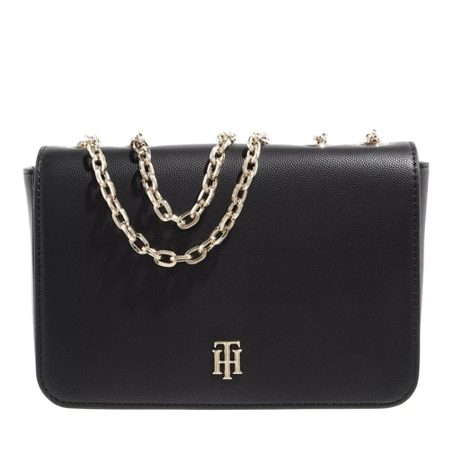 Tommy Hilfiger Th Timeless Chain Crossover Black Crossbody Bag