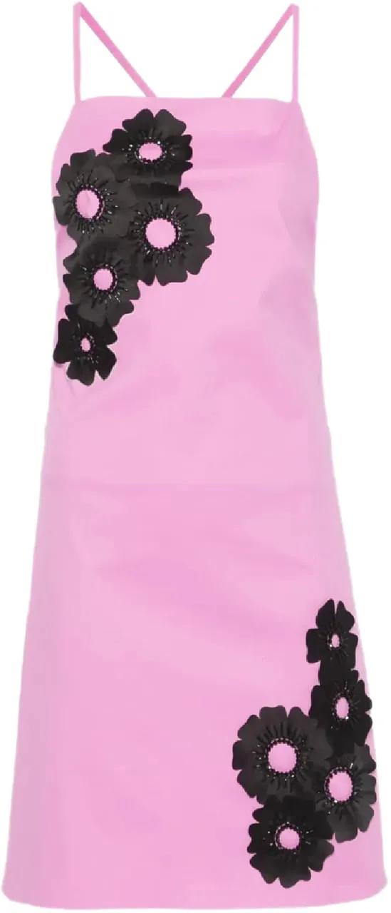 Thumbnail - MSGM - Fitted Mini Dress With Floral Appliqués - Größe 40 - bunt