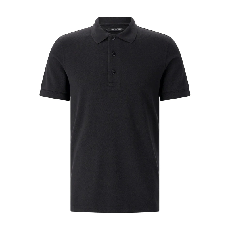 Tom Ford Polohemd Poloshirt aus Piqué Schwarz