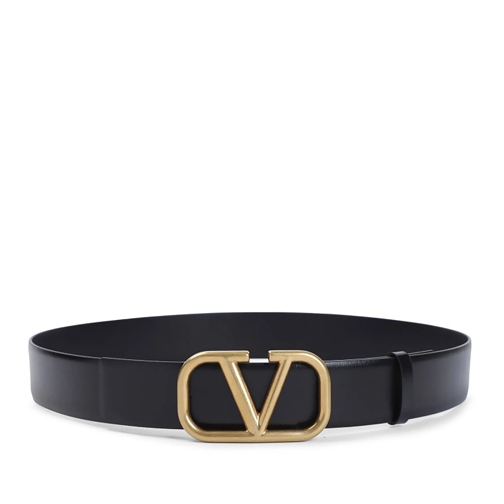 Valentino Ledergürtel Vlogo Signature Buckled Belt Black