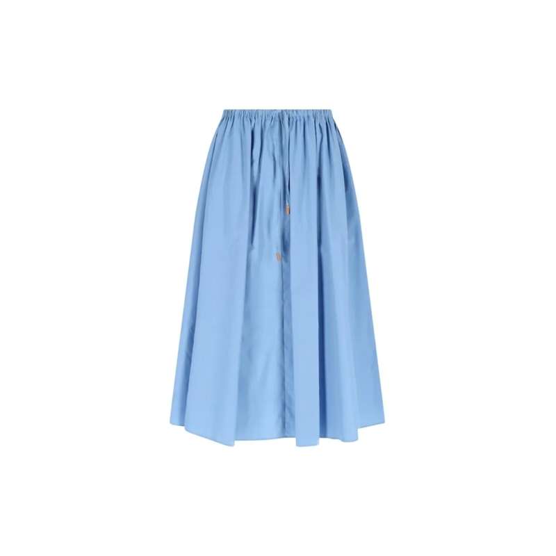 Marni Midirok Midi Skirt In Light Blue Cotton Blue