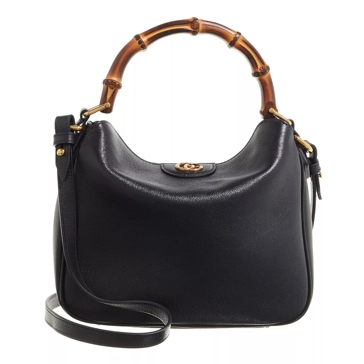 Gucci Small Diana Shoulder Bag Black Leather Hobo Bag