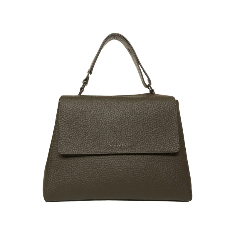 Orciani Crossbody Bag Hammered Vegan Leather 'Sveva' Handbag Grey