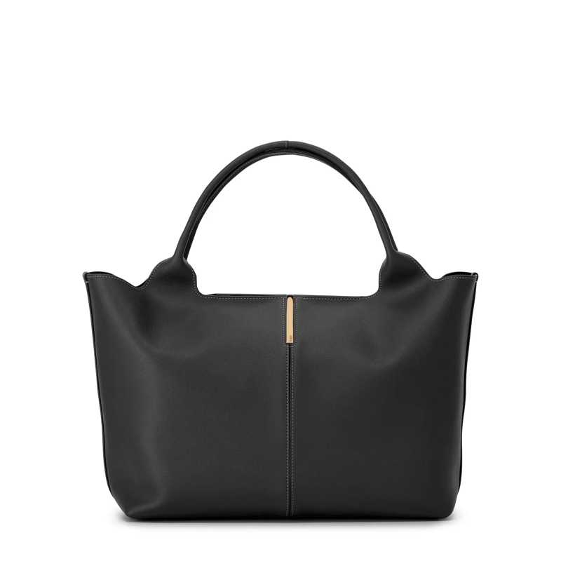Tod's Fourre-tout Shopper aus Leder Medium-Small Schwarz