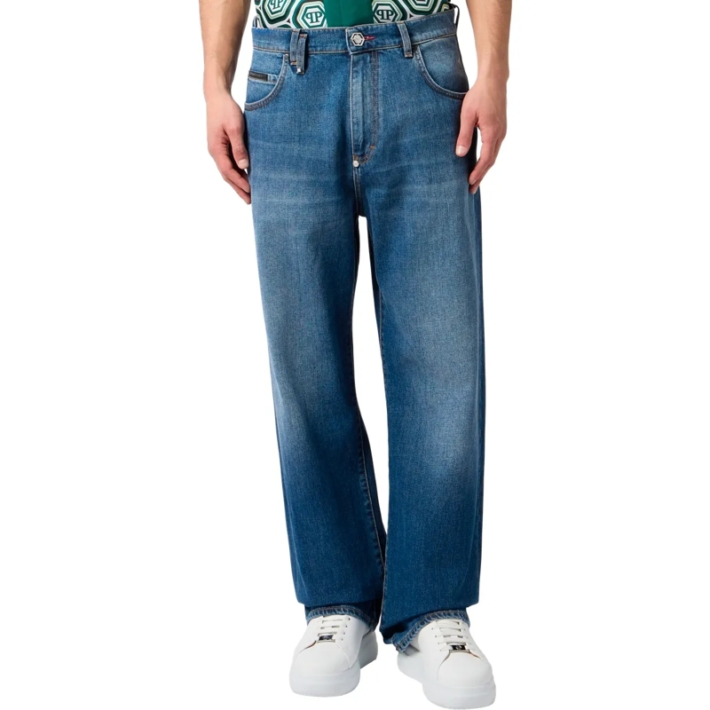 Philipp Plein Skinny-Leg-Jeans Rockstar Fit Jeans Basic blau(Image 3)