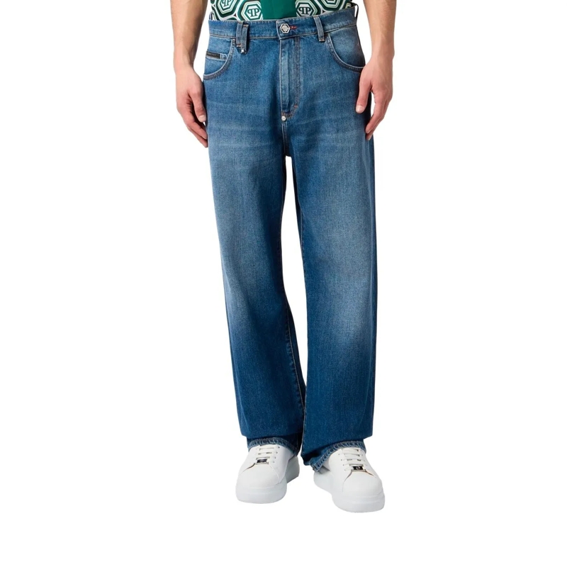 Philipp Plein Jeans mit geradem Bein Rockstar Fit Jeans Basic blau(Image 4)