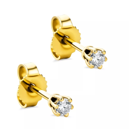DIAMADA 0.12ct Diamond Stud Solitaire Earring  14KT Yellow Gold Oorsteker