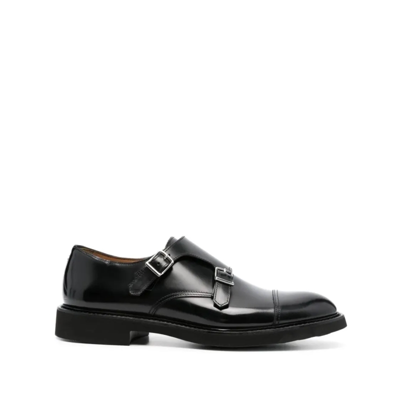 Doucal's Loafer Double Buckle Black Shoes Black