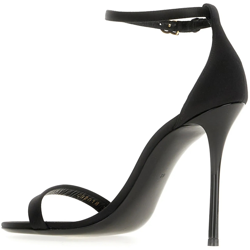 Dolce&Gabbana Sandalen Dolce&gabbana Black satin high sandals schwarz(Image 3)