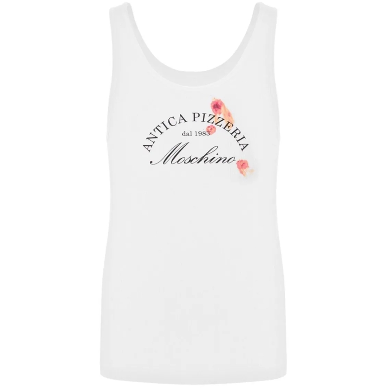 Moschino T-Shirt Racerback Tank Top White